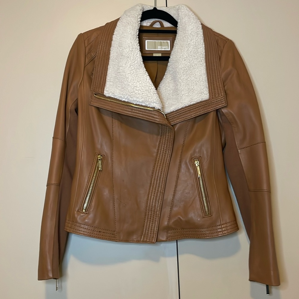Brown Leather Aviator Jacket